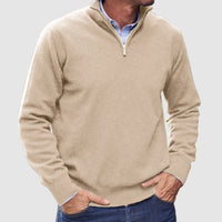 Erasmus | Herren Half-Zip Pullover Langarm Strickpullover in Khaki