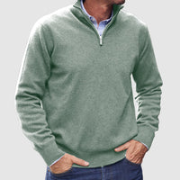 Erasmus | Herren Half-Zip Pullover Langarm Strickpullover in Grün
