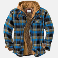Erich | Herren Warme Karierte Jacke mit Knopfleiste in Blau/Khaki