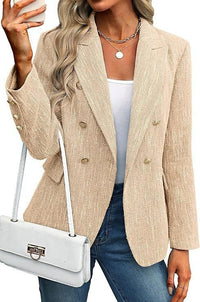Estrid | Damen Zweireihiger Blazer mit Reverskragen in Khaki