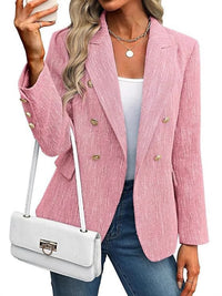 Estrid | Damen Zweireihiger Blazer mit Reverskragen in Hellrosa