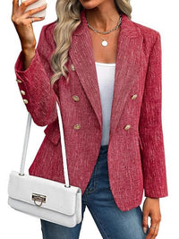 Estrid | Damen Zweireihiger Blazer mit Reverskragen in Rot