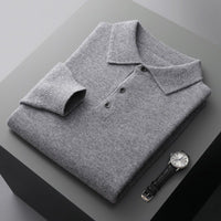 Ethan | Herren Strick Polopullover in Grau