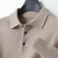 Ethan | Herren Strick Polopullover in Khaki