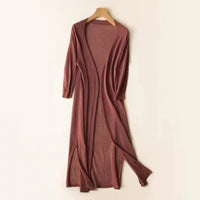 Eulalia | Damen Lange Strickjacke in Kaffee