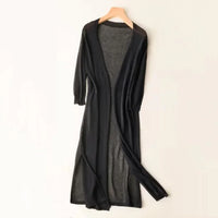 Eulalia | Damen Lange Strickjacke in Schwarz