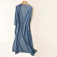 Eulalia | Damen Lange Strickjacke in Blau
