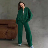 Naomi™ Premium-Sweatshirt-Set mit Zip-Jacke in Dunkelgrün