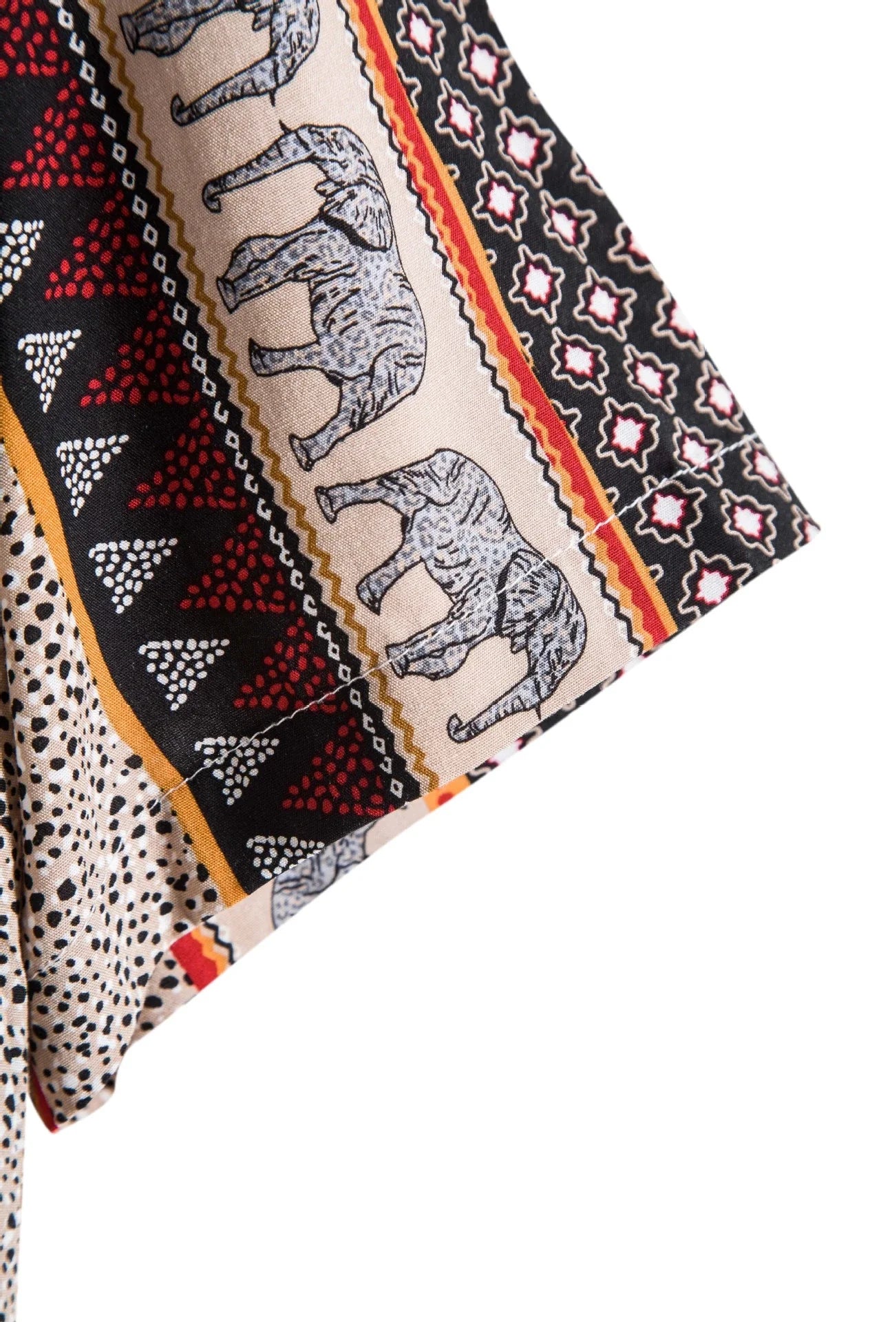 Elefantenhemd mit geometrischem Druck und strukturierter Baumwolle