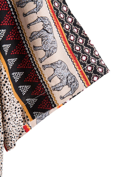 Elefantenhemd mit geometrischem Druck und strukturierter Baumwolle