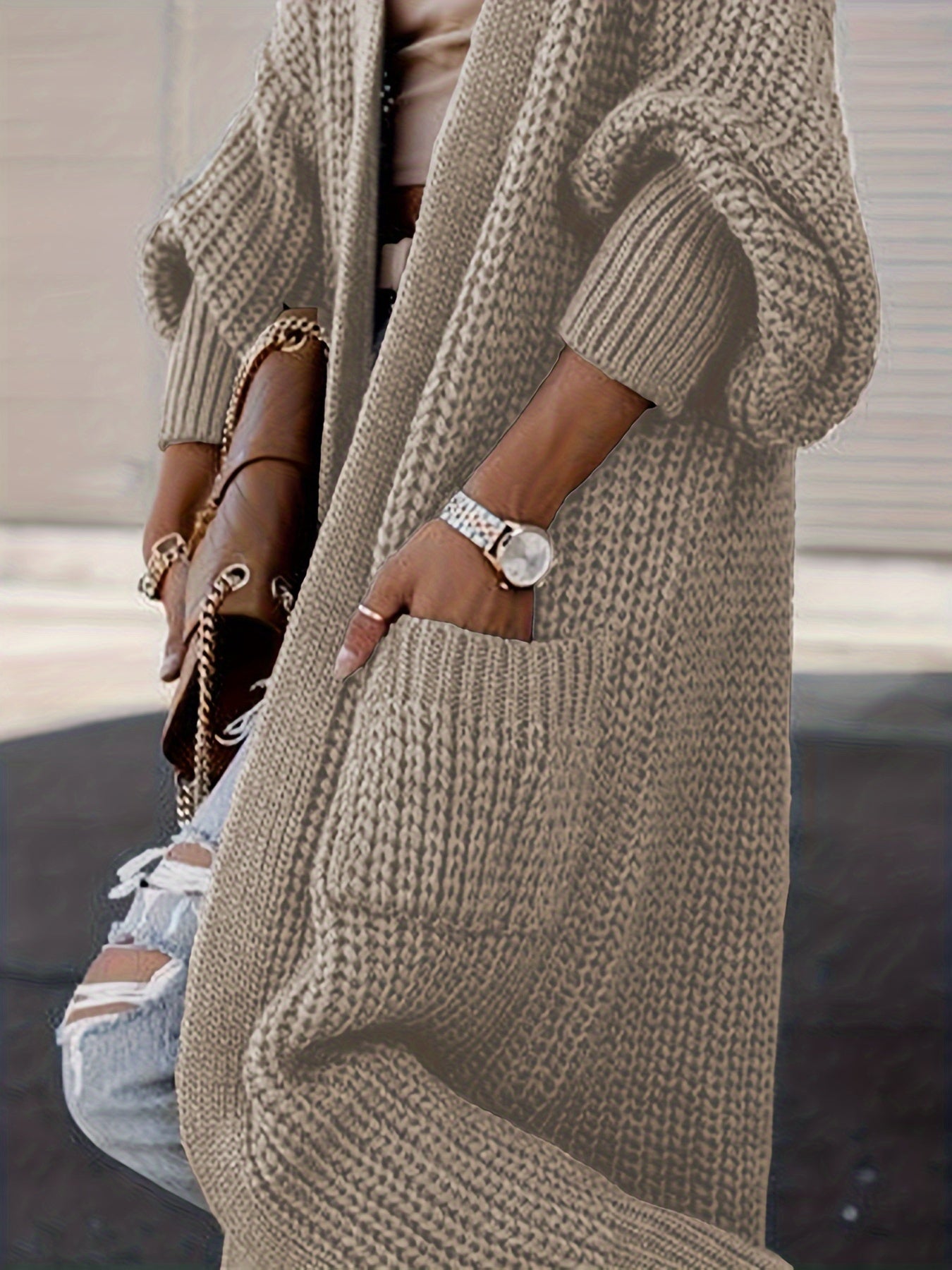 Giana - Bequeme Strickjacke aus Wolle mit praktischen Taschen für Damen