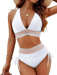 Robyn – Hochgeschnittene Bikinis mit Trendigem Design in Weiß