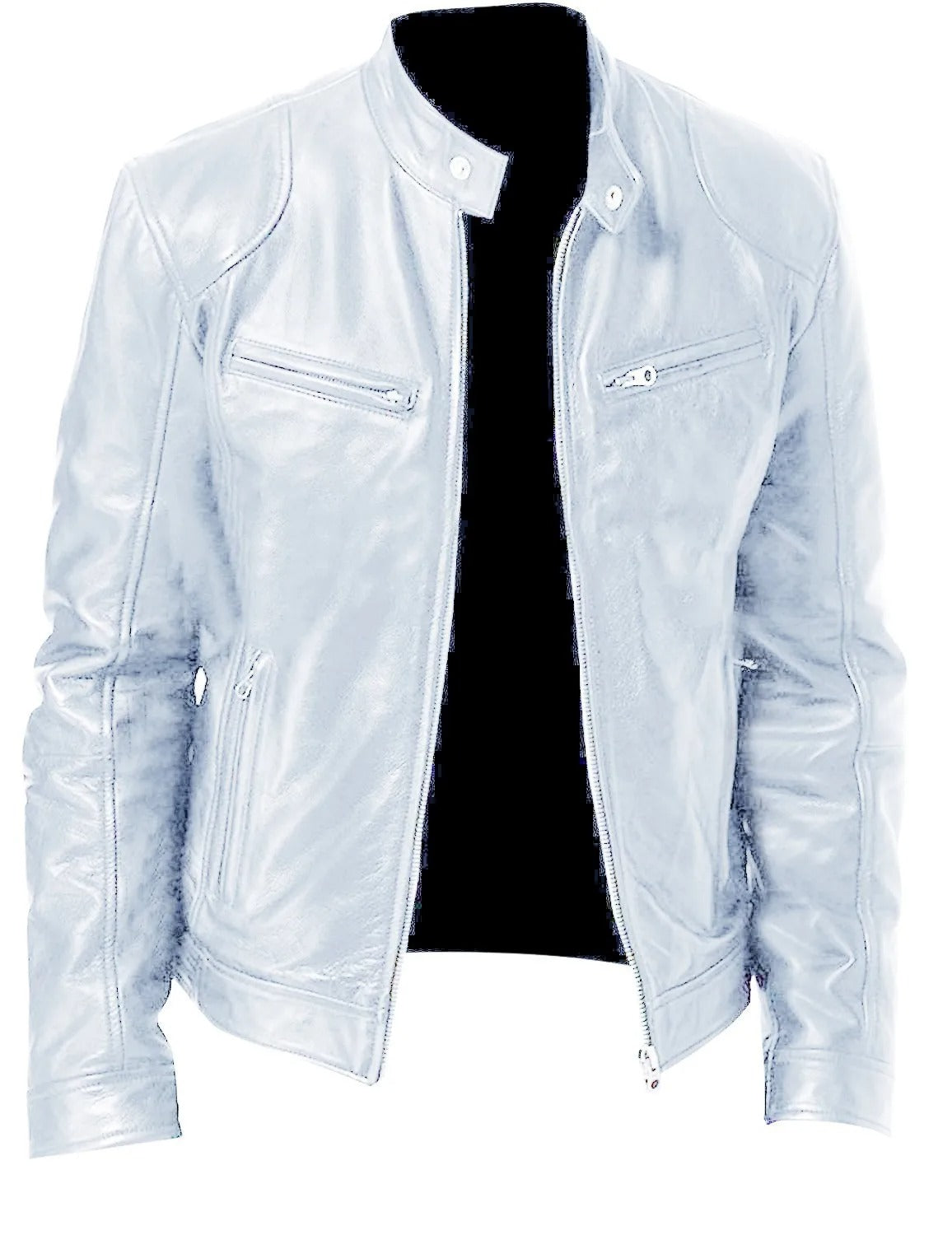 Casual Vegane Lederjacke mit Stehkragen für Herren | Ideal für den Winter