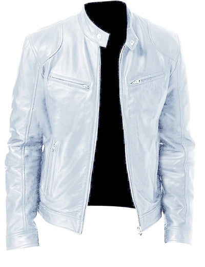 Casual Vegane Lederjacke mit Stehkragen für Herren | Ideal für den Winter