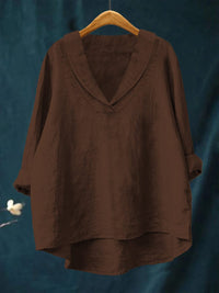 Annika | Oversized Leinen-Bluse in Braun