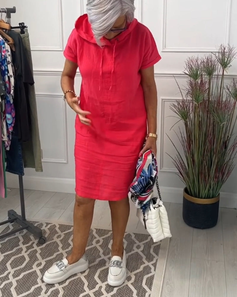 Fudus | Freizeitkleid Mit Kurzen Ärmeln Und Kapuze