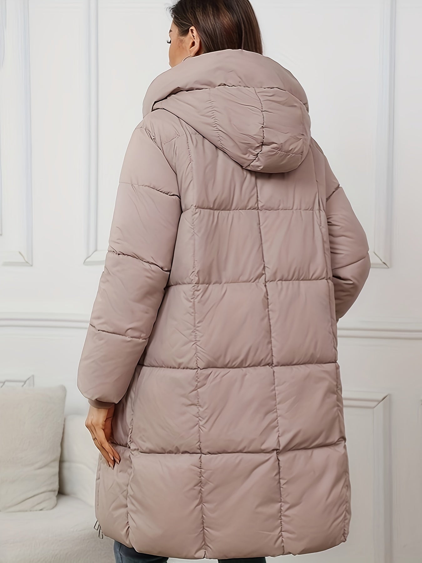 Chic Mid-Langer Kapuzen Winter Puffer Mantel für Damen | Ideal für den Winter