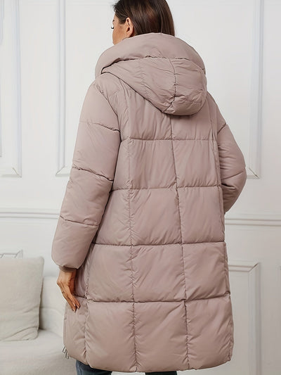 Chic Mid-Langer Kapuzen Winter Puffer Mantel für Damen | Ideal für den Winter