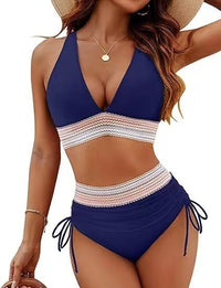 Robyn – Hochgeschnittene Bikinis mit Trendigem Design in Marineblau