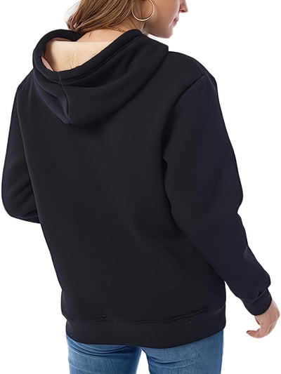Lässiger Kapuzenpullover mit Fleece-Futter für Damen | Ideal für den Winter