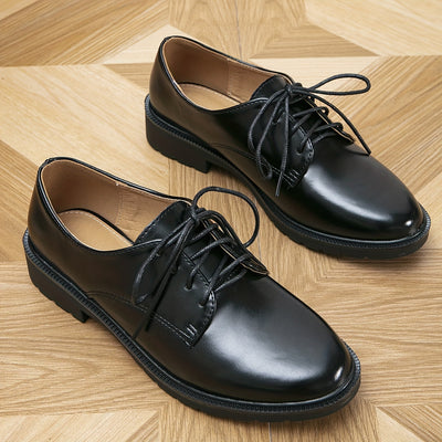 Fudus | Black Orthopedic Lace-Up Shoes for Women