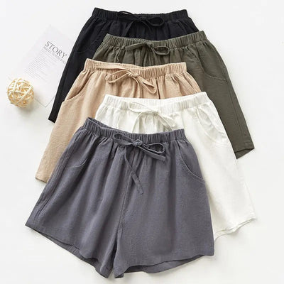 Elore | Schräge Taschen Leinen Shorts