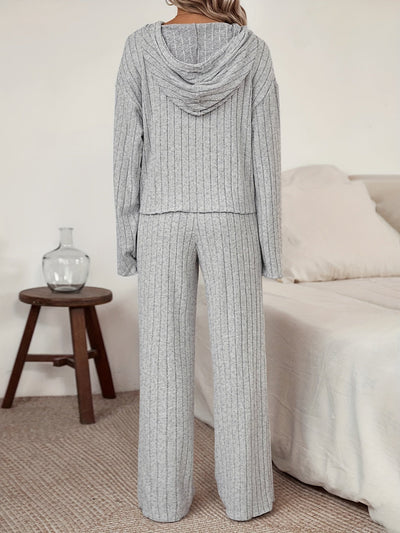 Damen Freizeit-Uni-Farbener Kapuzenpullover und Gerade-Jogginghosen mit Kordelzug | Ideal für Active Wear