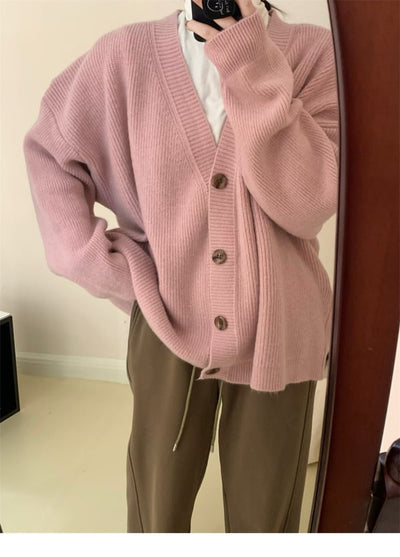 Lorenzi | Strickjacke mit V-Ausschnitt – Lässig und stilvoll