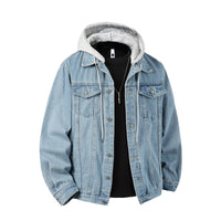 Fabian | Herren Jeansjacke mit Kapuze in Hellblau