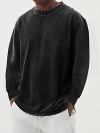 Fabian | Herren Oversized Langarm Strickpullover in Schwarz