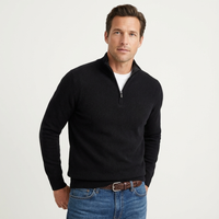 Fabian | Herren Quarter-Zip Pullover mit Stehkragen in Schwarz