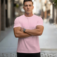 Fabian | Herren Rundhals T-Shirt Slim Fit Kurzarm in Hellrosa