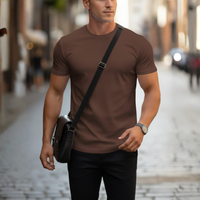 Fabian | Herren Rundhals T-Shirt Slim Fit Kurzarm in Braun