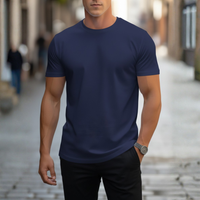 Fabian | Herren Rundhals T-Shirt Slim Fit Kurzarm in Marineblau