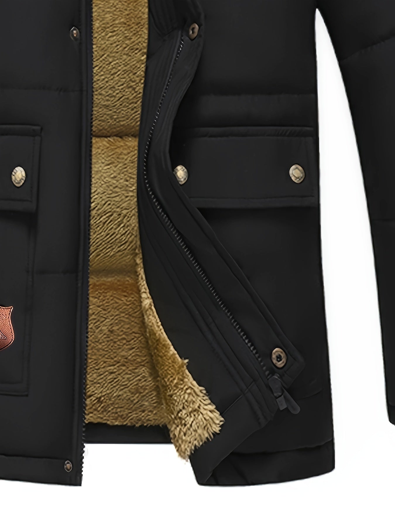 Lässiger Kapuzen-Polyester Wintermantel mit Fleecefutter für Herren | Ideal für den Winter