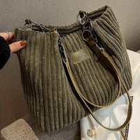 Julia | Baumwoll-Kord Tote Bag in Grün