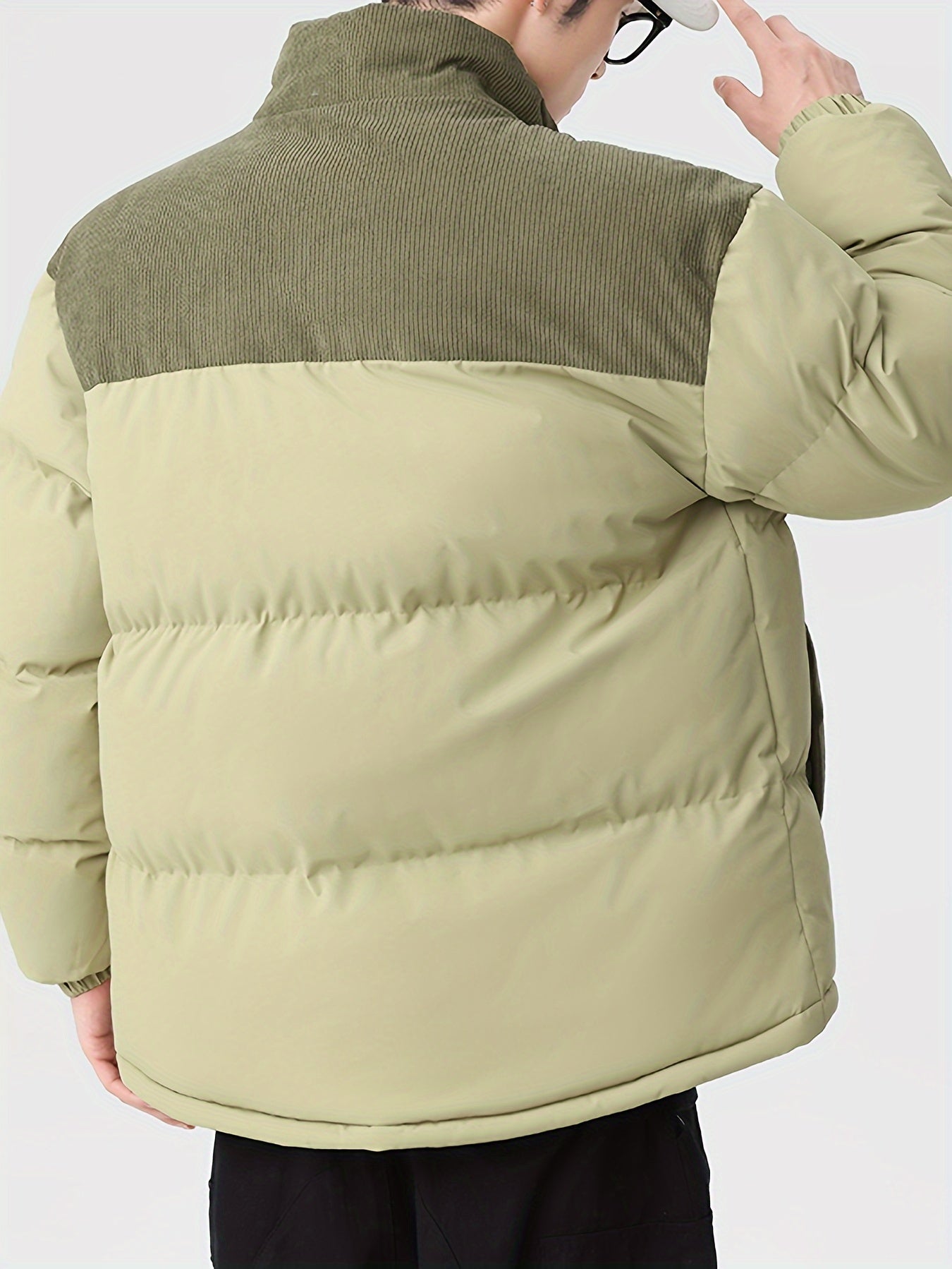 Stilvolle trendige Farbblock-Puffer-Winterjacke für Herren | Ideal für den Winter