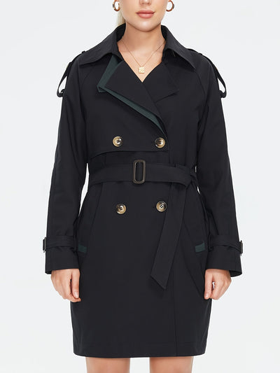 Gracey | Doppelreihiger Damen-Trenchcoat mit verstellbarem Gürtel und Epauletten
