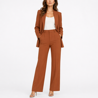 Feliciana | Damen Business Hosenanzug Set Blazer in Braun