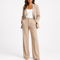 Feliciana | Damen Business Hosenanzug Set Blazer in Beige