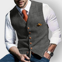 Felix | Herren Slim-Fit Tweed Gilet mit Brusttasche in Hellgrau