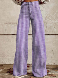 Fenja | Weite Schlaghose mit hohem Bund in Lila
