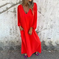 Delilah - Maxikleid in Rot Orange (Fast ausverkauft)
