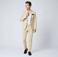 Édouard | Herren Anzug Set Slim Fit Zweiteilig Business Elegant Modern in Khaki