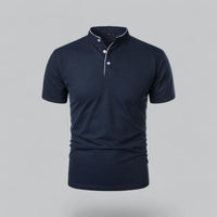 Fionn | Herren Poloshirt mit Stehkragen Kurzarm in Marineblau