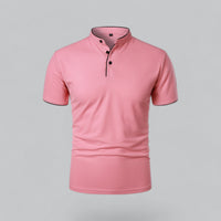 Fionn | Herren Poloshirt mit Stehkragen Kurzarm in Rosa