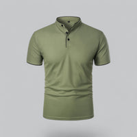 Fionn | Herren Poloshirt mit Stehkragen Kurzarm in Grün