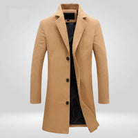 Florian | Herren Einreihiger Langer Wintermantel in Beige