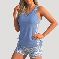 Floriana | Damen Tankini Set mit Shorts in Blau