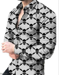 Floriano | Herren Langarm Hemd mit Blumenmuster in Schwarz